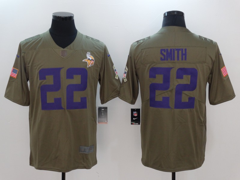 Men's Minnesota Vikings Harrison Smith #22 Brown Jersey